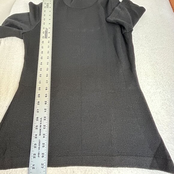 St. John Basics Womens Black Mock Neck Short Sleeve Knit Tunic Top Medium Casual - Picture 6 of 6